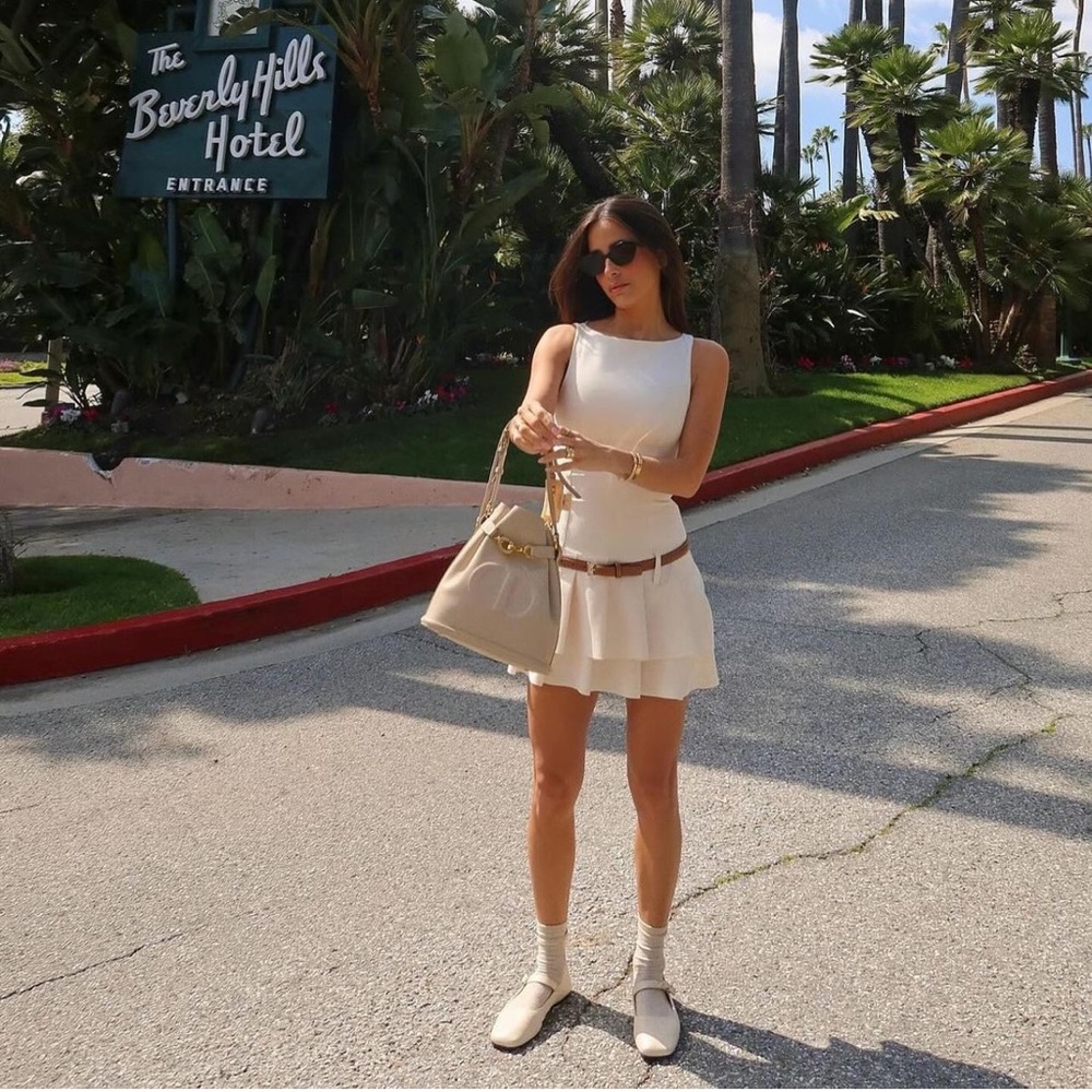 ZARA BELTED BOX PLEAT JUMPSUIT DRESS - Picture 3 of 9